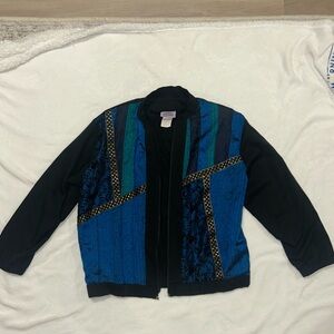 STITCHES Women's Vibrant Blue and Black Bomber Jacket